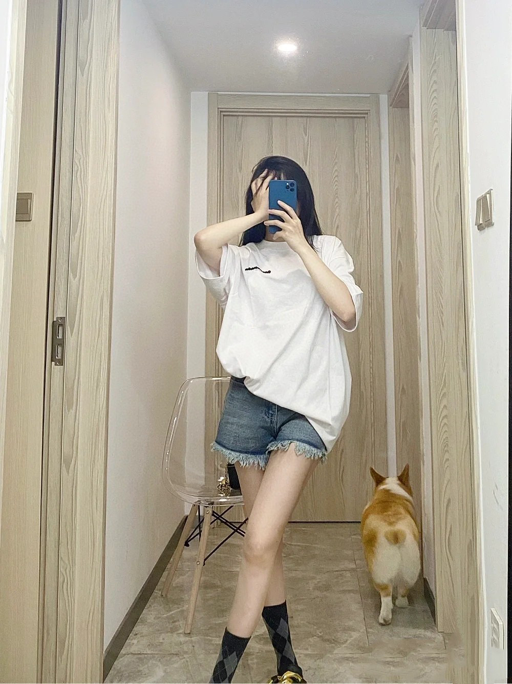 발렌시아가 남녀공용 반팔티