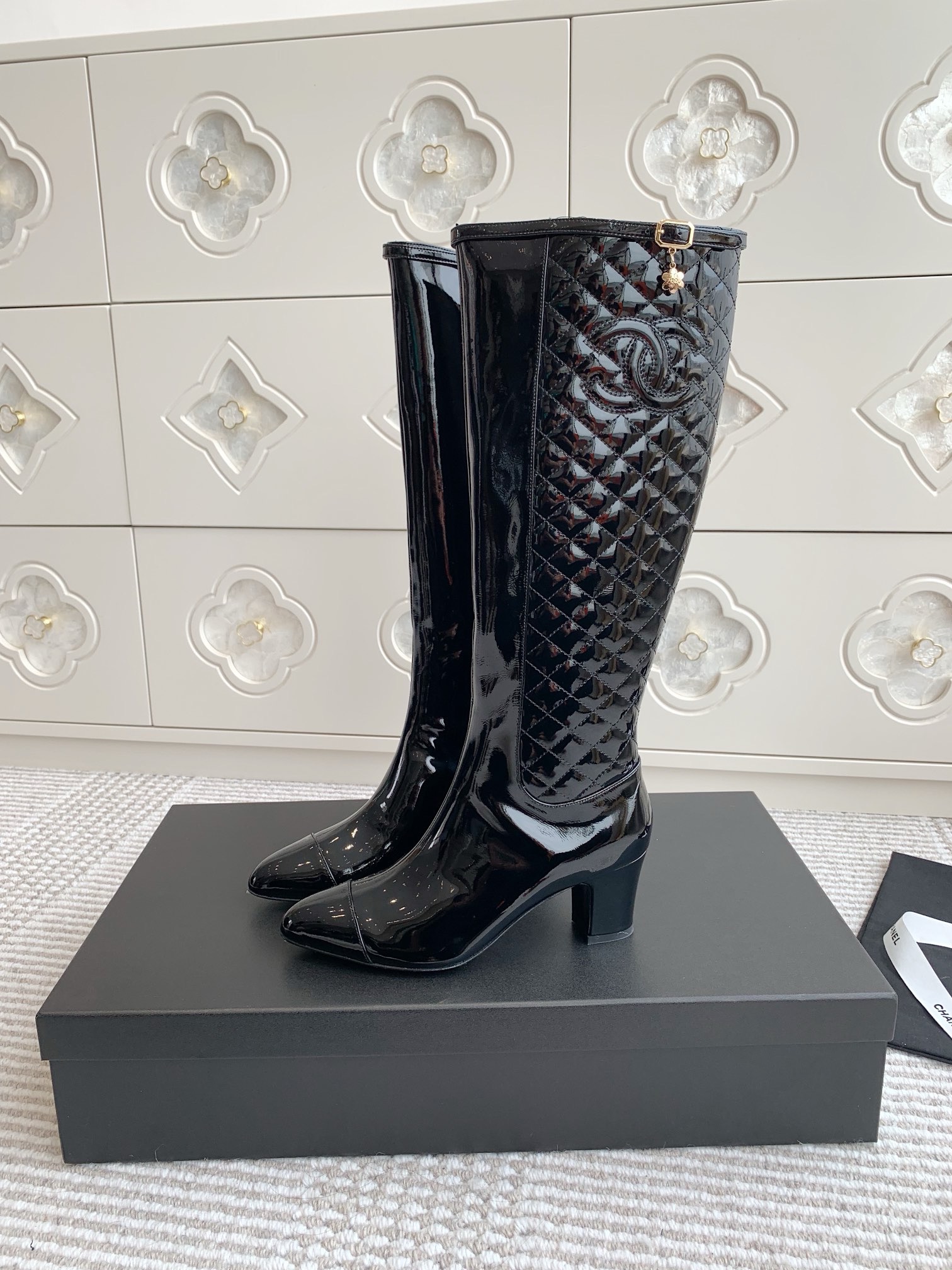 샤넬 여자 롱부츠