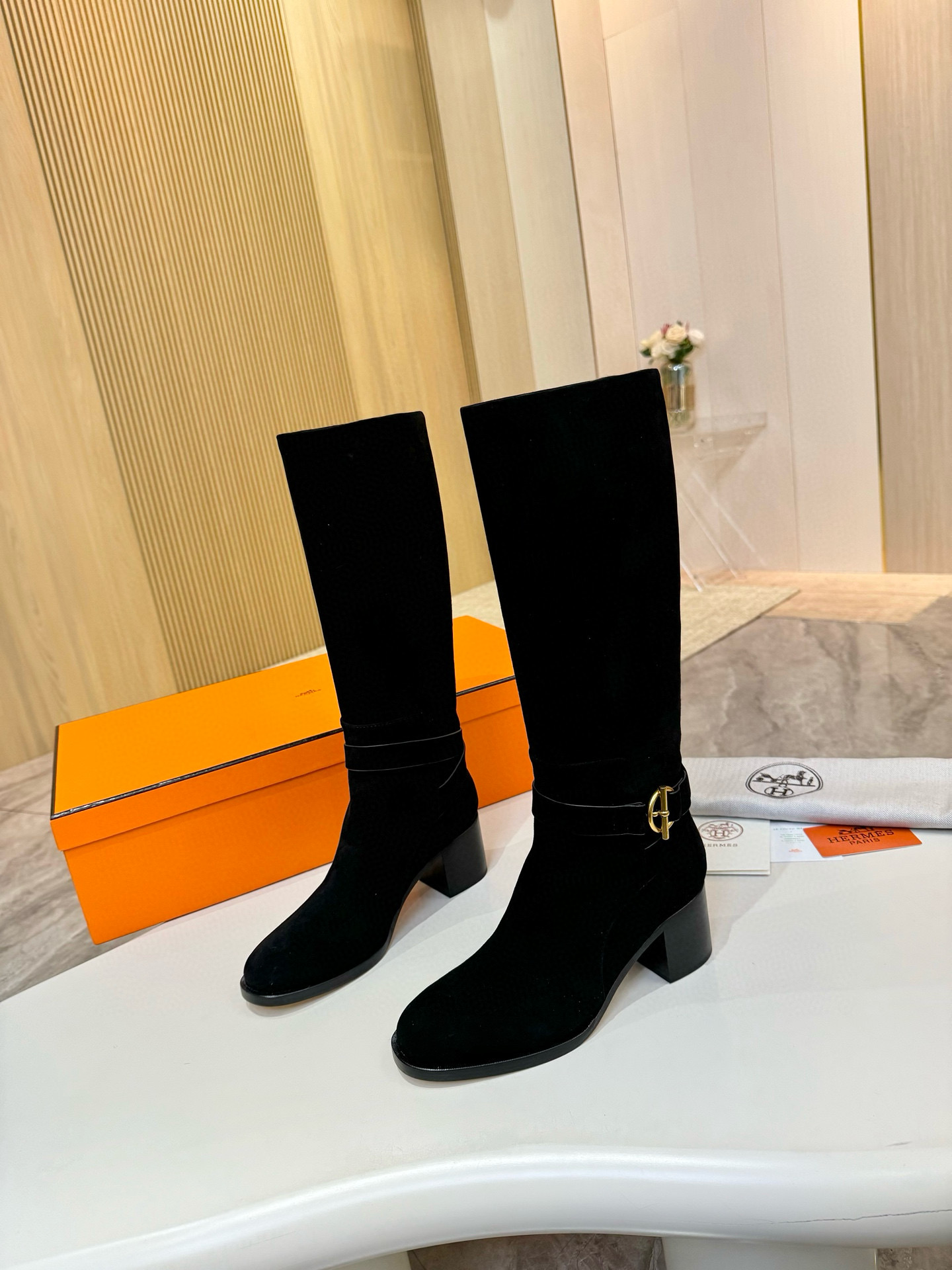 에르메스 6CM 여자 부츠